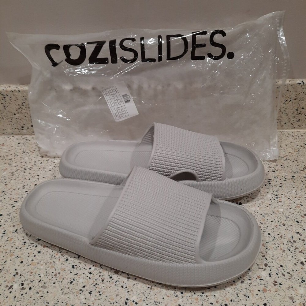 NEW Cozi Slides Gray Slip On US 11-11.5. EUR 44-45. UK 10-11